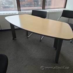 Knoll Cherry Work Meeting Table w/ Grey Trim 48"